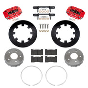 Wilwood front NDPR kit components for Polaris RZR Pro R/Turbo R, red calipers and 11.25-inch plain face rotors
