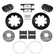 Wilwood front NDPR kit components for Polaris RZR Pro R/Turbo R, black calipers and 11.25-inch plain face rotors