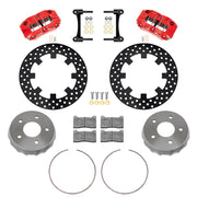 Wilwood rear NDPR kit components for Polaris RZR Pro R/Turbo R, red calipers and 11.25-inch drilled rotors