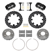 Wilwood rear NDPR kit components for Polaris RZR Pro R/Turbo R, black calipers and 11.25-inch drilled rotors