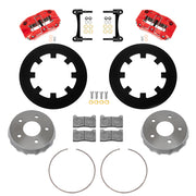 Wilwood rear NDPR kit components for Polaris RZR Pro R/Turbo R, red calipers and 11.25-inch plain face rotors