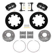 Wilwood rear NDPR kit components for Polaris RZR Pro R/Turbo R, black calipers and 11.25-inch plain face rotors