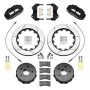 Wilwood rear Forged Narrow Superlite 4R kit components for Jeep Wrangler JL, black calipers and 13.5-inch gt slotted rotors