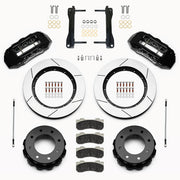 Wilwood rear TX6R kit components for Silverado/Sierra 2500 HD, black calipers and 16-inch gt slotted rotors