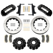 Wilwood front TX6R kit components for GM C10-Family Aluminum ProSpindles, black calipers and 16-inch gt slotted rotors