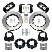 Wilwood front AERO6 kit components for GM K-Series/Blazer/Jimmy 6-Lug 4x4, black calipers and 15-inch gt slotted rotors