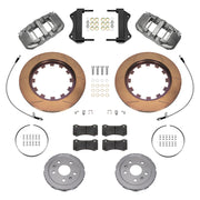 Wilwood front AERO6 kit components for Chevrolet Corvette C8, Type III anodized calipers and 15-inch gt slotted rotors