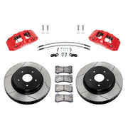 Wilwood front AERODM kit components for Ram 1500 4WD, red calipers and 13.38-inch gt slotted rotors