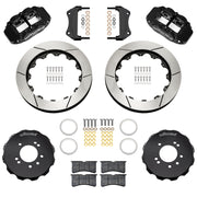 Wilwood black FNSL6R front brake kit for Nissan 240SX / Skyline / 300ZX, 12.88-inch slotted rotors and components laid out