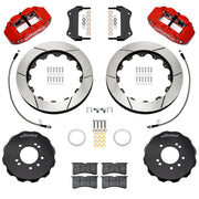 Wilwood red FNSL6R front brake kit for 1995–1998 Nissan Skyline R33, 12.88-inch slotted rotors and components laid out