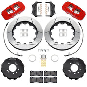 Wilwood red AERO6 front brake kit for 1995–1998 Nissan Skyline R33, 14.00-inch slotted rotors and components laid out