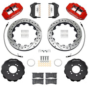 Wilwood red FNSL6R front brake kit for 1999–2002 Nissan Skyline R34, 12.88-inch slotted rotors and components laid out