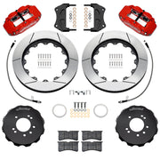 Wilwood red FNSL6R front brake kit for 1999–2002 Nissan Skyline R34, 14.00-inch slotted rotors and components laid out
