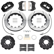 Wilwood black FNSL6R front brake kit for 1999–2002 Nissan Skyline R34, 14.00-inch slotted rotors and components laid out