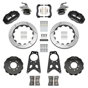 Wilwood black FNSL4R / MC4 rear brake kit for 1989–1998 Nissan 240SX, 13.50-inch slotted rotors and components laid out