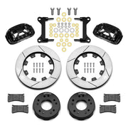 Wilwood black XRS6R front brake kit for 1963–1987 Chevrolet / GMC Trucks with Aluminum ProSpindles, 12.19-inch slotted rotors and components laid out