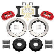 Wilwood red XRS6R front brake kit for 1963–1987 Chevrolet / GMC Trucks with Aluminum ProSpindles, 13.06-inch slotted rotors and components laid out