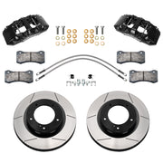 Wilwood black AERO6-DM front brake kit for 2007–2015 Toyota Tundra / 2008–2015 Sequoia, 13.39-inch slotted rotors and components laid out