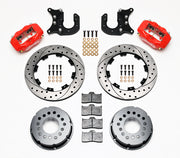 Wilwood Mopar 8-3/4 / Dana 60, 2.36-inch offset Rear Kit — Red Dynalite, 12.19-inch SRP Drilled/Slotted components