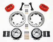 Wilwood Subaru Impreza / Forester and Saab 9-2X Rear Disc & Parking-Brake Kit — Red Dynapro, 12.19-inch SRP Drilled/Slotted components