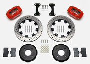 Wilwood Mitsubishi Lancer, four-lug applications Front Kit — Red Dynalite, 12.19-inch SRP Drilled/Slotted components