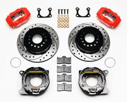 Wilwood Old-Style Big Ford Red Caliper Rear Kit — 12.19-inch SRP Rotors, Parking Brake, 2.36-inch Offset components