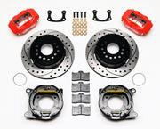 Wilwood Red-Caliper Rear Parking Brakes — 2.50-inch Big Ford New Style, 12.19-inch Drilled/Slotted Rotors components