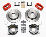 Wilwood Currie Old-Style Big Ford Red Caliper Rear Brakes — Plain 12.19-inch Parking Rotors, Undrilled Hats components