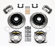 Wilwood Polished 12.19-inch Rear Brakes — Small Ford 2.66-inch End, SRP Rotors with Parking Shoes components
