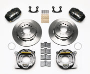 Wilwood Small Ford 2.66-inch Rear Disc & Parking Conversion — Black Calipers, Plain 12.19-inch Rotors components