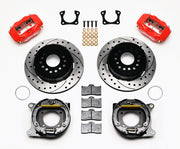 Wilwood Red Rear Disc & Parking Conversion for Early Oldsmobile/Pontiac Ends — 12.19-inch SRP Rotors components
