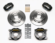 Wilwood 1993–1997 Camaro / Firebird Rear Parking Kit — OE C-Clip, Black Dynalite, Plain 12.19-inch Rotors components