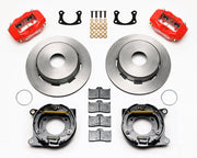 Wilwood Currie Torino Red Caliper Rear Kit — Plain 12.19-inch Parking Rotors with Undrilled Wheel Patterns components