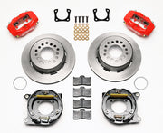 Wilwood Plain Rear Rotors & Parking Shoes for Chevrolet Special Axles — Red Dynalite, 12.19-inch Kit components