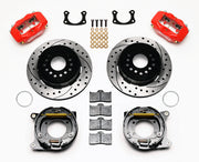 Wilwood Red Dynalite Parking Kit for 2.36-inch New-Style Ford — Rear Drilled/Slotted Rotors, 12.19-inch components