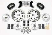 Wilwood Black Dynalite 12.19-inch SRP Drilled/Slotted Front Hub Brakes — classic GM and listed Ridetech pin-spindle applications components