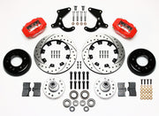 Wilwood 12.19-inch SRP Drilled/Slotted Dynalite Front Hub Kit, Red — 1955–1957 Chevrolet passenger cars components