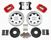 Wilwood Mitsubishi Eclipse / Eagle Talon / Dodge Avenger / Chrysler Sebring Coupe Front Kit — Red Dynapro Dust-Seal, 12.19-inch SRP Drilled/Slotted components