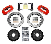 Wilwood 1988–1996 Chevrolet Corvette C4 Front Kit — Red Superlite 6R, 12.88-inch SRP Drilled/Slotted components