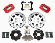 Wilwood selected four-lug Mini Cooper / Cooper S Front Kit — Red Dynapro Dust-Seal, 12.19-inch SRP Drilled/Slotted components