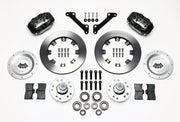 Wilwood Dynalite Front Hub Kit for listed 1970–1978 GM 11-inch-rotor spindles — 12.19-inch Plain, Black components