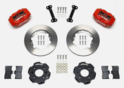 Wilwood front Dynalite kit for Honda Civic, CRX & del Sol, red calipers and 11-inch plain face rotors laid out