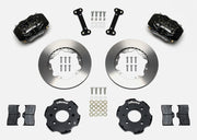 Wilwood front Dynalite kit for Honda Civic, CRX & del Sol, black calipers and 11-inch plain face rotors laid out