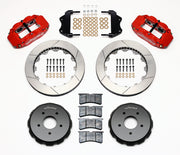 Wilwood front Superlite 6R kit for Pontiac GTO, red calipers and 13.06-inch gt slotted rotors laid out