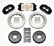 Wilwood front Superlite 6R kit for Pontiac GTO, black calipers and 13.06-inch gt slotted rotors laid out