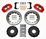 Wilwood front Superlite 6R kit for BMW M3 E36 (1995–1999) & Z3 M Roadster (1998–2001), red calipers and 13.06-inch srp drilled and slotted rotors laid out