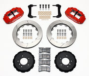 Wilwood front Superlite 6R kit for BMW M3 E36 (1995–1999) & Z3 M Roadster (1998–2001), red calipers and 13.06-inch gt slotted rotors laid out