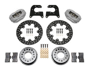Wilwood rear Dynalite kit for Mopar 8-3/4 & Dana 60 Snap-Ring Axles, Type III anodized calipers and 11.44-inch drilled rotors laid out