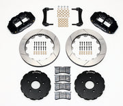 Wilwood front Superlite 6R kit for Corvette C5/C6, XLR & Ridetech-Hub GM applications, black calipers and 13.06-inch gt slotted rotors laid out