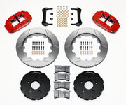 Wilwood front Superlite 6R kit for Corvette C5/C6, XLR & Ridetech-Hub GM applications, red calipers and 14-inch gt slotted rotors laid out